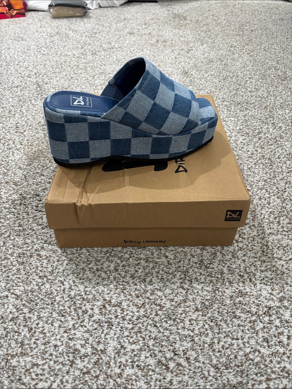 Never worn womens platform slides size 9